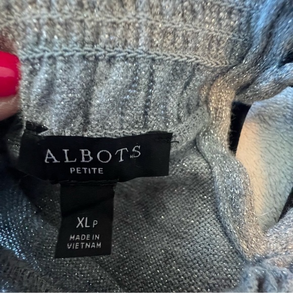 Talbots sweater. Grey/Silver with Velvet Bow Tie 
Size XL - Picture 6 of 14